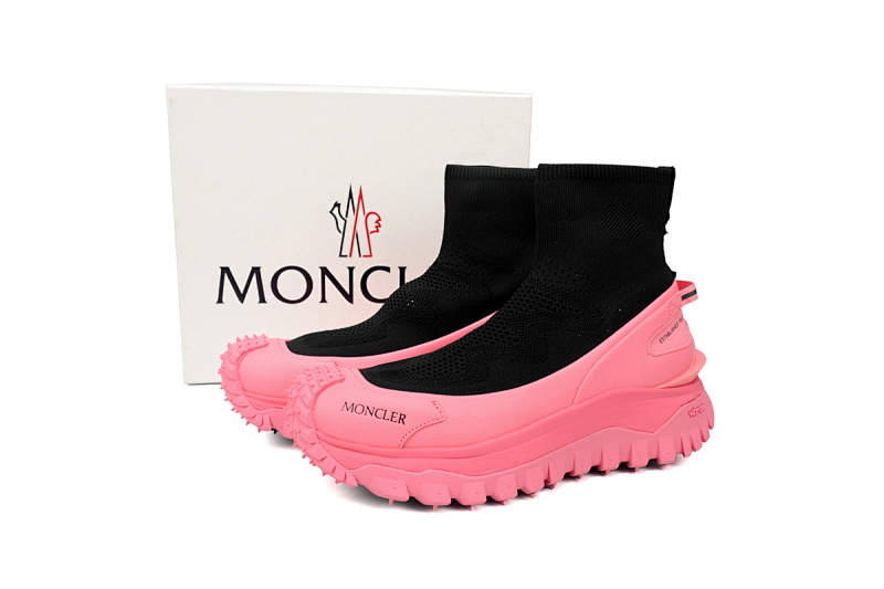 【CA3LJ】黑粉-3 盟可睐 圆头套脚高帮户外运动着山系 J109A4M 00040  M380  Moncler Trailgrip Leather Black