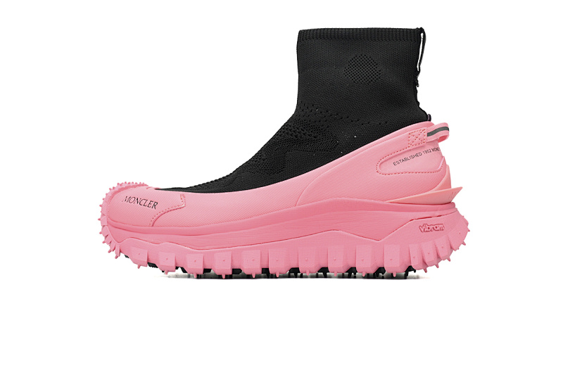 【CA3LJ】黑粉-3 盟可睐 圆头套脚高帮户外运动着山系 J109A4M 00040  M380  Moncler Trailgrip Leather Black