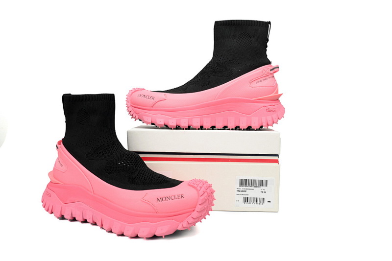 【CA3LJ】黑粉-3 盟可睐 圆头套脚高帮户外运动着山系 J109A4M 00040  M380  Moncler Trailgrip Leather Black