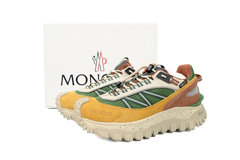 【DA3LJ】白黄绿-34 盟可睐 户外运动着山系 I209B 4M00230 M4048 Moncler Trailgrip Leather Black White Yellow Green