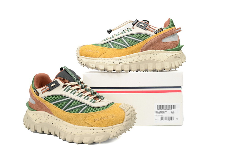 【DA3LJ】白黄绿-34 盟可睐 户外运动着山系 I209B 4M00230 M4048 Moncler Trailgrip Leather Black White Yellow Green