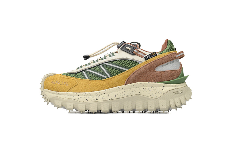 【DA3LJ】白黄绿-34 盟可睐 户外运动着山系 I209B 4M00230 M4048 Moncler Trailgrip Leather Black White Yellow Green