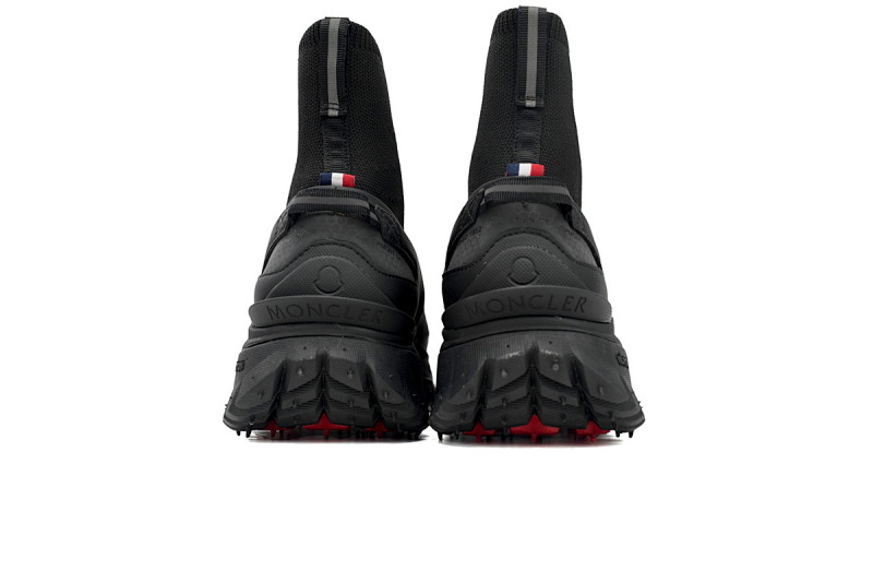 【CA1LJ】黑色 盟可睐 圆头套脚高帮户外运动着山系 J109A4M 00040M380 9999 Moncler Trailgrip Leather Black