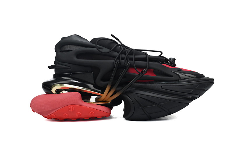 【EA0LJ】黑红-17 巴尔曼子弹系列低帮运动休闲鞋 YM1VJ309 BALMAIN Multikolor Buty sportowe Black Red