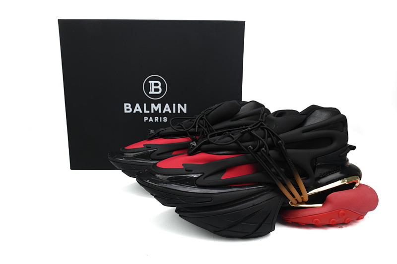 【EA0LJ】黑红-17 巴尔曼子弹系列低帮运动休闲鞋 YM1VJ309 BALMAIN Multikolor Buty sportowe Black Red