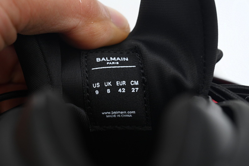 【EA0LJ】黑红-17 巴尔曼子弹系列低帮运动休闲鞋 YM1VJ309 BALMAIN Multikolor Buty sportowe Black Red