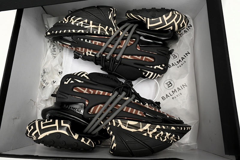 【EA0LJ】格子-7 巴尔曼子弹系列低帮运动休闲鞋 YM1VJ309 BALMAIN Multikolor Buty sportowe Lattice