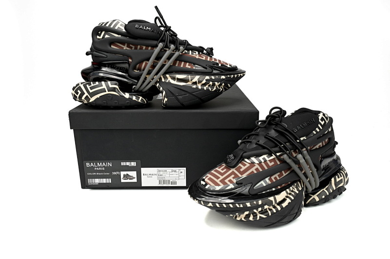 【EA0LJ】格子-7 巴尔曼子弹系列低帮运动休闲鞋 YM1VJ309 BALMAIN Multikolor Buty sportowe Lattice