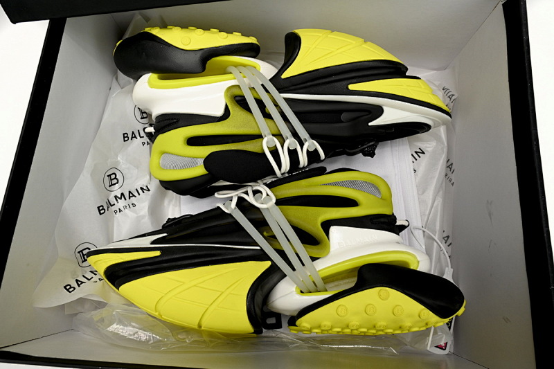 【EA0LJ】黑黄-8 巴尔曼子弹系列低帮运动休闲鞋 YM1VJ309 BALMAIN Multikolor Buty sportowe Black And Yellow
