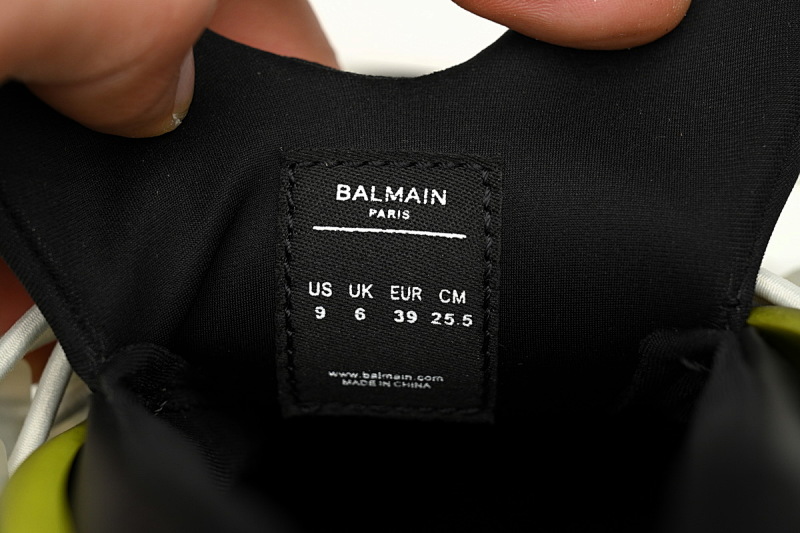 【EA0LJ】黑黄-8 巴尔曼子弹系列低帮运动休闲鞋 YM1VJ309 BALMAIN Multikolor Buty sportowe Black And Yellow
