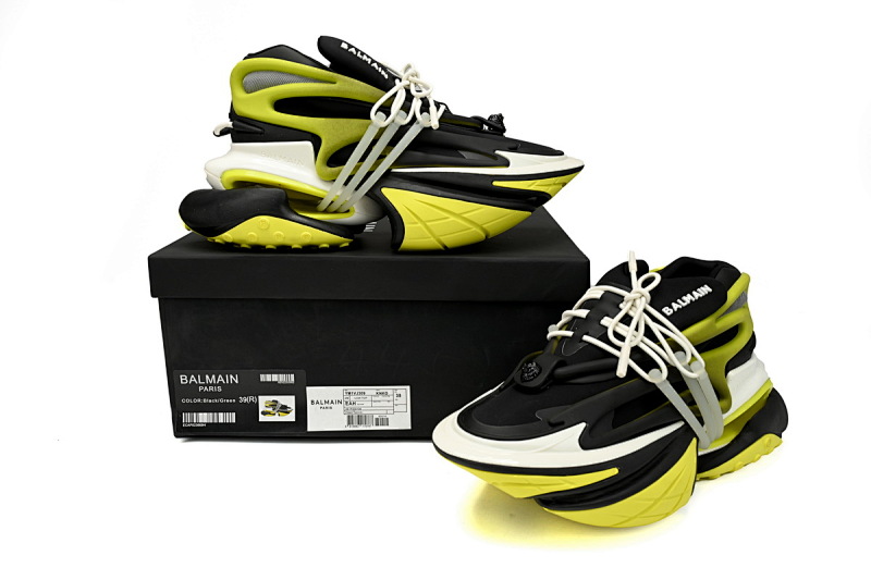 【EA0LJ】黑黄-8 巴尔曼子弹系列低帮运动休闲鞋 YM1VJ309 BALMAIN Multikolor Buty sportowe Black And Yellow