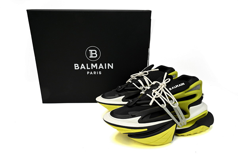 【EA0LJ】黑黄-8 巴尔曼子弹系列低帮运动休闲鞋 YM1VJ309 BALMAIN Multikolor Buty sportowe Black And Yellow