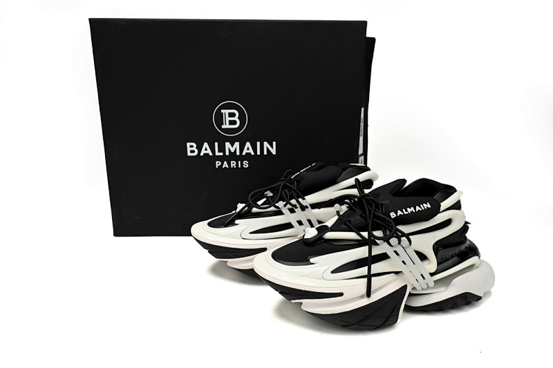 【EA0LJ】黑白-5 巴尔曼子弹系列低帮运动休闲鞋 YM1VJ309 BALMAIN Multikolor Buty sportowe Black And White