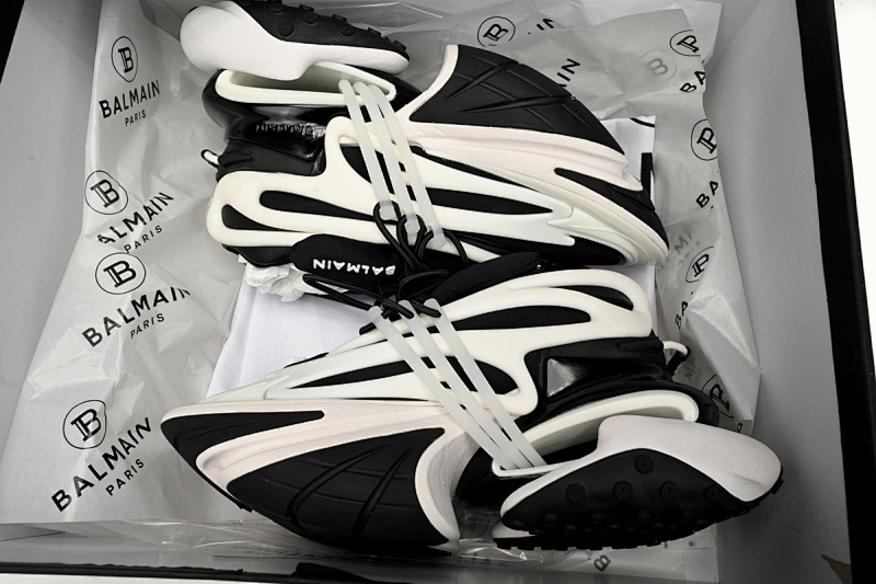 【EA0LJ】黑白-5 巴尔曼子弹系列低帮运动休闲鞋 YM1VJ309 BALMAIN Multikolor Buty sportowe Black And White