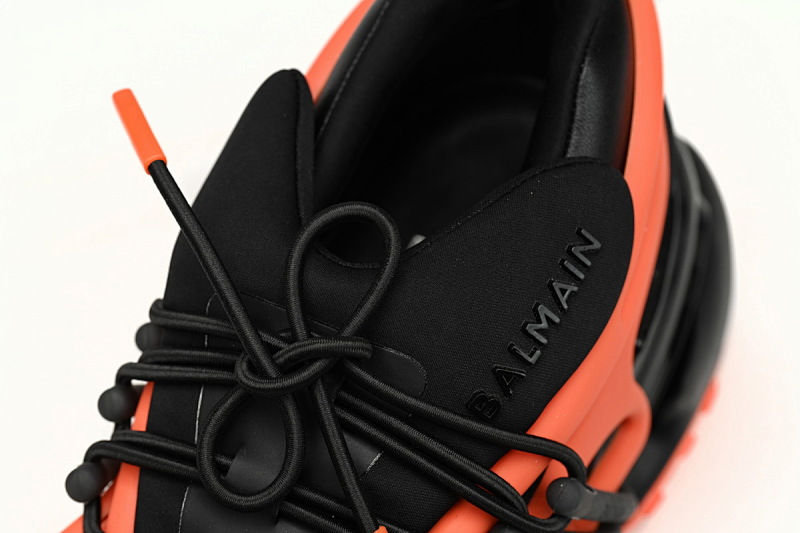 【EA0LJ】黑桔-9 巴尔曼子弹系列低帮运动休闲鞋 YM1VJ309 BALMAIN Multikolor Buty sportowe Black orange