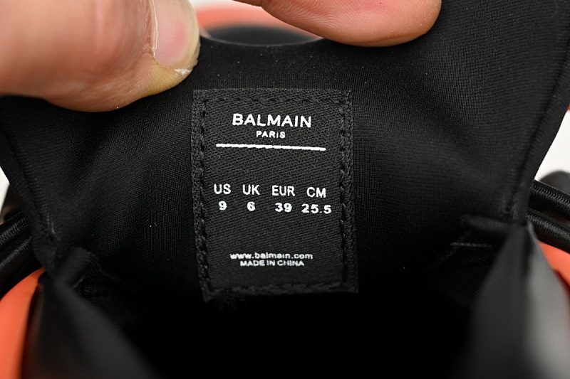 【EA0LJ】黑桔-9 巴尔曼子弹系列低帮运动休闲鞋 YM1VJ309 BALMAIN Multikolor Buty sportowe Black orange