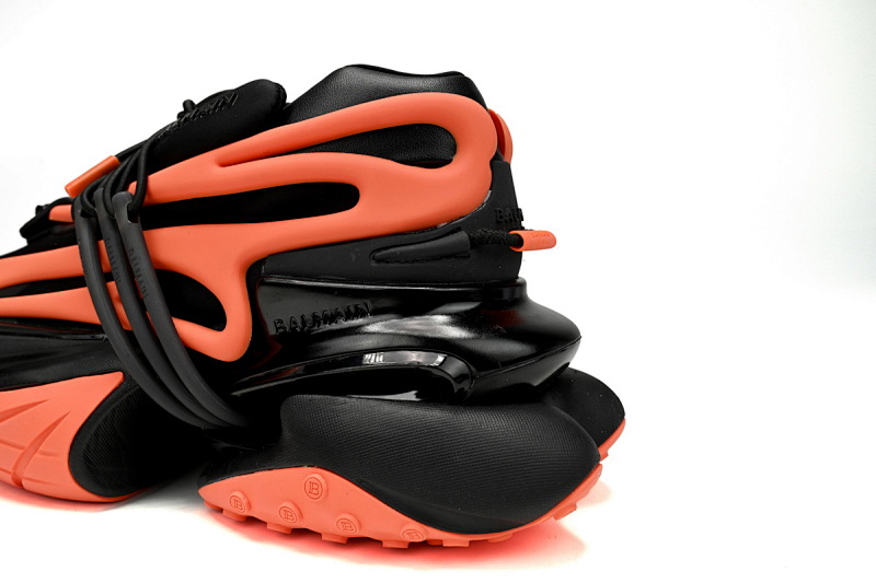 【EA0LJ】黑桔-9 巴尔曼子弹系列低帮运动休闲鞋 YM1VJ309 BALMAIN Multikolor Buty sportowe Black orange