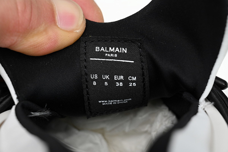 【EA0LJ】白黑-10 巴尔曼子弹系列低帮运动休闲鞋 YM1VJ309 BALMAIN Multikolor Buty sportowe White and Black