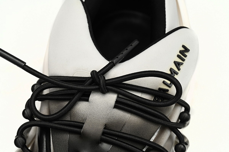 【EA0LJ】白黑-10 巴尔曼子弹系列低帮运动休闲鞋 YM1VJ309 BALMAIN Multikolor Buty sportowe White and Black