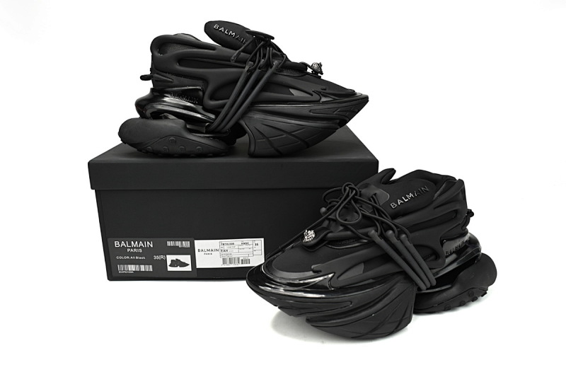 【EA0LJ】全黑-1 巴尔曼子弹系列低帮运动休闲鞋 YM1VJ309 BALMAIN Multikolor Buty sportowe  Black
