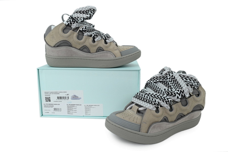 【EA1ET】灰色 顶级版本浪凡运动鞋休闲面包鞋  LANVIN Grey