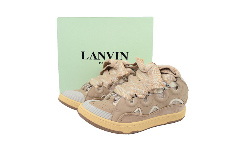 【EA1ET】白棕 顶级版本浪凡运动鞋休闲面包鞋 LANVIN White Brown