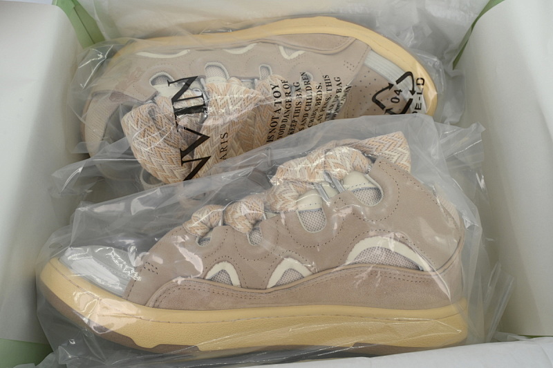 【EA1ET】白棕 顶级版本浪凡运动鞋休闲面包鞋 LANVIN White Brown