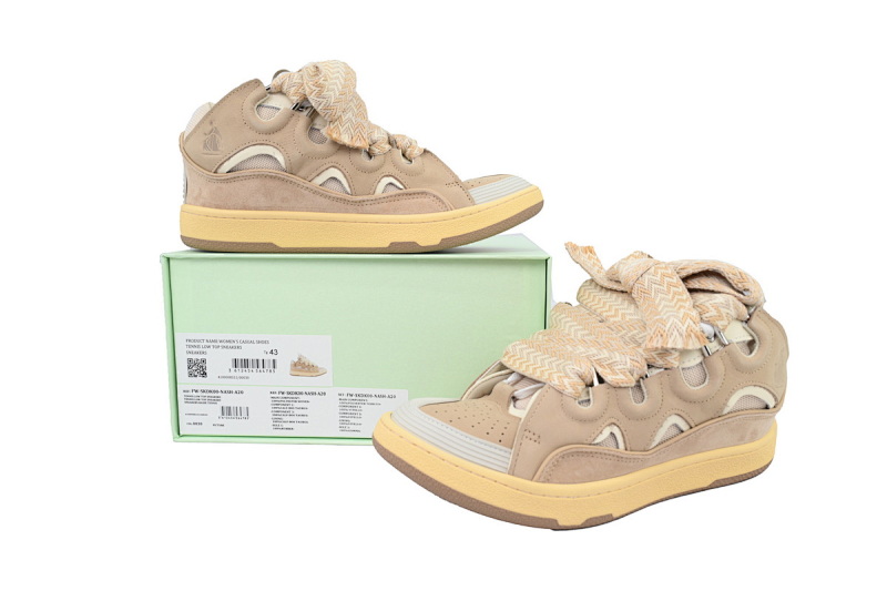 【EA1ET】白棕 顶级版本浪凡运动鞋休闲面包鞋 LANVIN White Brown
