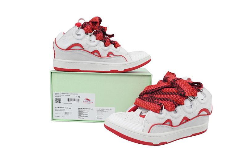 【EA1ET】白红 顶级版本浪凡运动鞋休闲面包鞋 LANVIN White Red