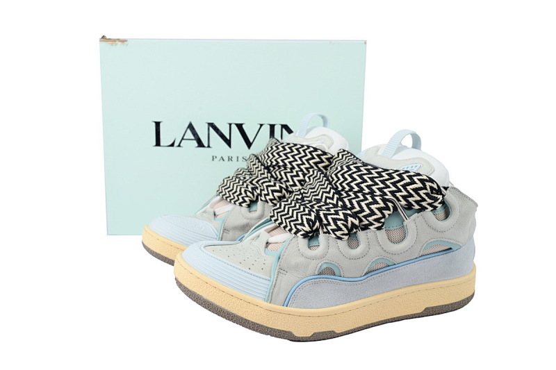 【EA1ET】蓝色 顶级版本浪凡运动鞋休闲面包鞋 LANVIN White Blue