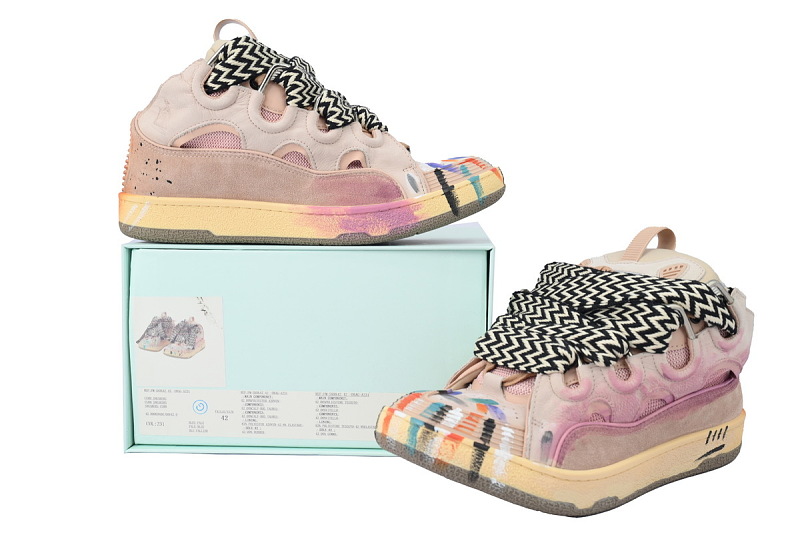 【FA5ET】泼墨粉 顶级版本浪凡运动鞋休闲面包鞋 LANVIN Pink