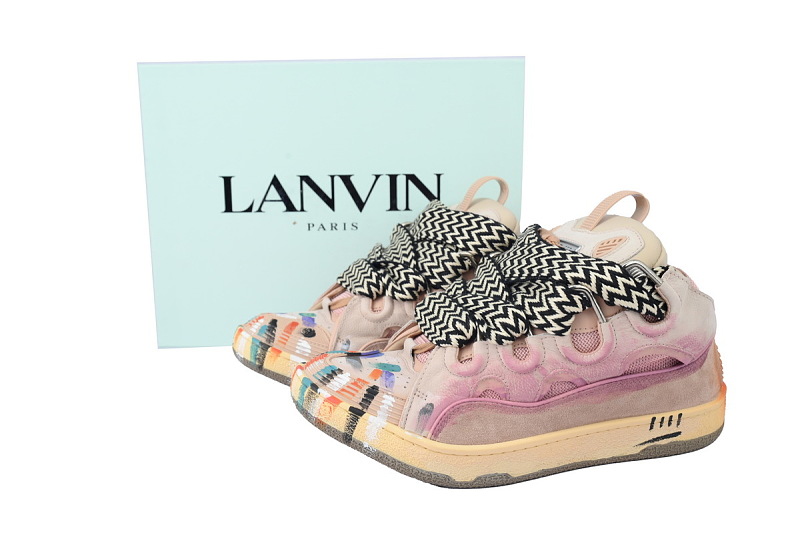 【FA5ET】泼墨粉 顶级版本浪凡运动鞋休闲面包鞋 LANVIN Pink