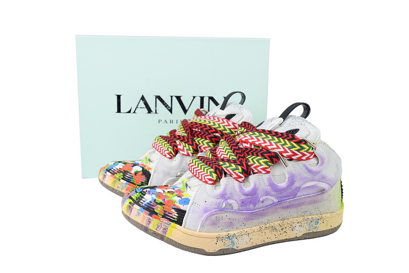 【FA5ET】泼墨白 顶级版本浪凡运动鞋休闲面包鞋 LANVIN White