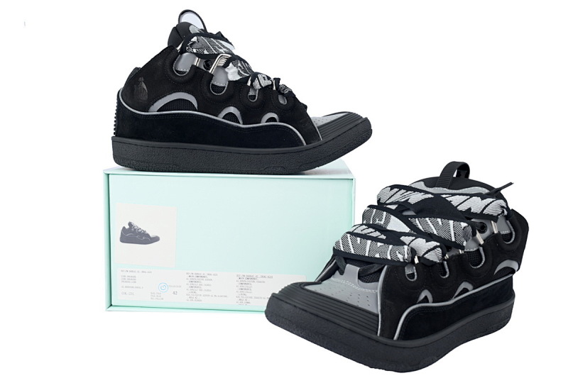 【EA1ET】黑银面 顶级版本浪凡运动鞋休闲面包鞋 LANVIN Black