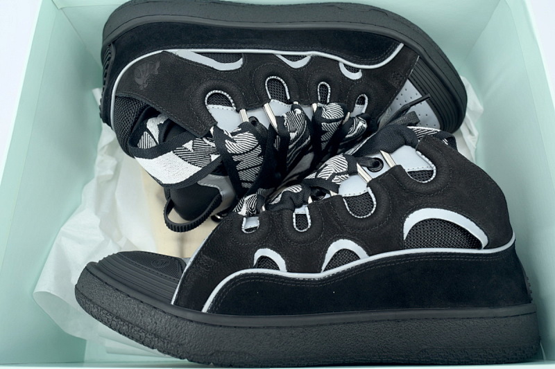 【EA1ET】黑银面 顶级版本浪凡运动鞋休闲面包鞋 LANVIN Black