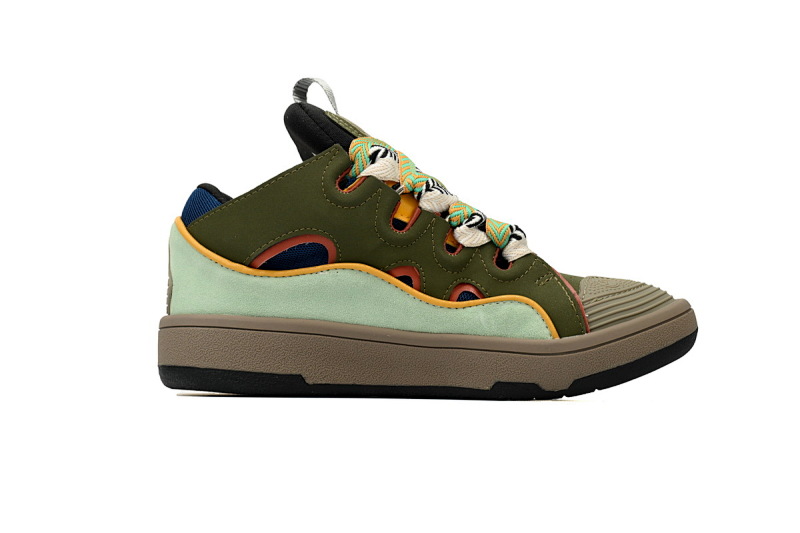 【CA1ET】仕女棕绿 浪凡运动鞋休闲鞋面包鞋 LANVIN White Ladies Brown Green