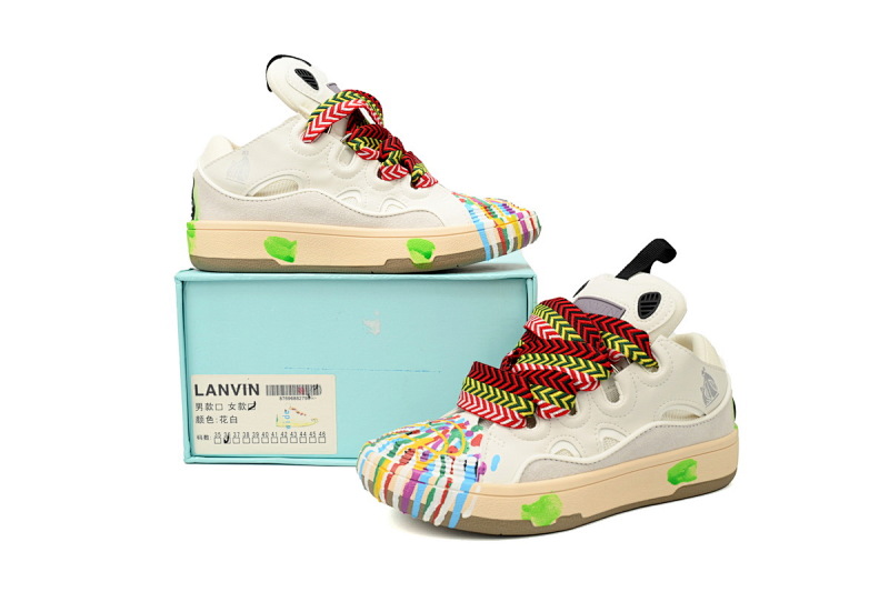 【CA1ET】七彩绘 浪凡运动鞋休闲鞋面包鞋 LANVIN White Seven Color Painting
