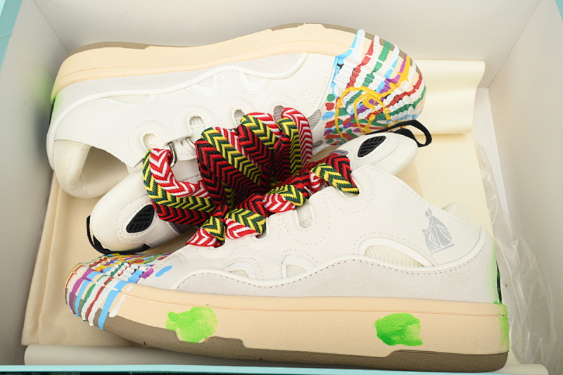 【CA1ET】七彩绘 浪凡运动鞋休闲鞋面包鞋 LANVIN White Seven Color Painting