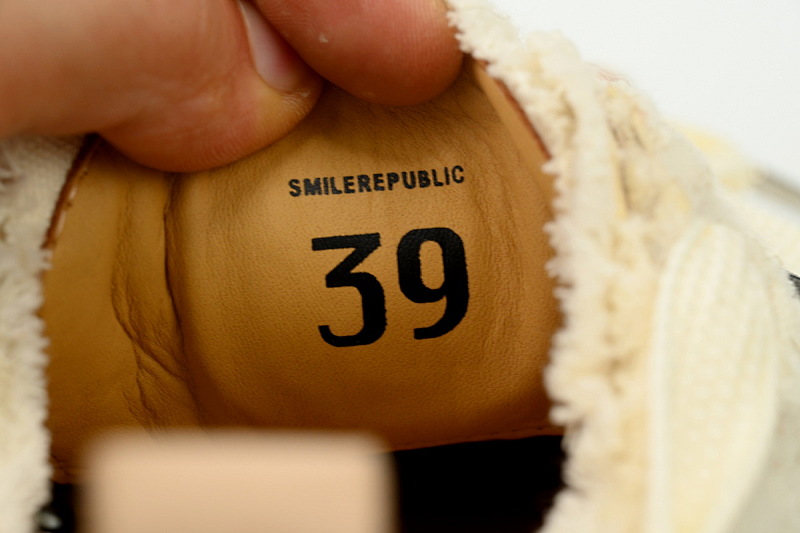 【BA3ET】粗呢绒白布 檀健次Smilerepublic 可替换开口笑 低帮帆布鞋