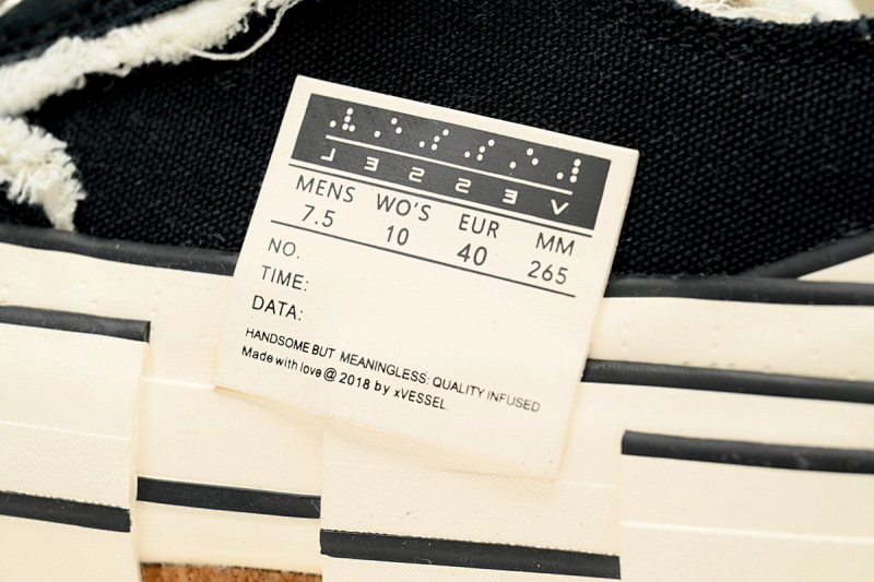 【CA7ET】盲文黑色 吴建豪XVESSELGOP硫化鞋 S19X001B xVESSEL G.O.P.Lows Classic Black And White