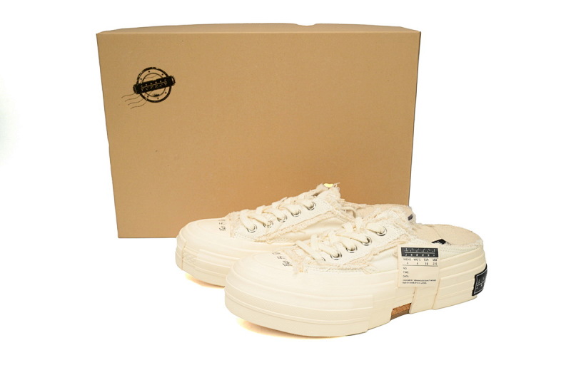 【CA7ET】白色布半拖  吴建豪XVESSELGOP硫化鞋 S20X005W   xVESSEL G.O.P.Lows White Cloth Half Trailer