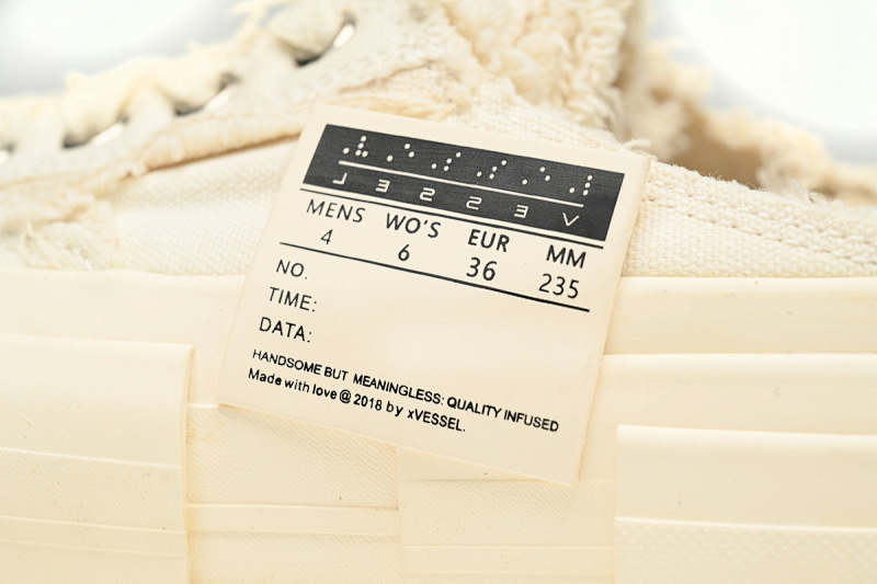 【CA7ET】白色布半拖  吴建豪XVESSELGOP硫化鞋 S20X005W   xVESSEL G.O.P.Lows White Cloth Half Trailer