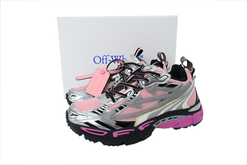 【CP3MI】粉银黑 OFFWHITE跑鞋系列 OWIA289S25 FAB0010081 OFF WHITE Be Right Back Lace Up Sneakers Women's