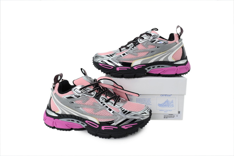 【CP3MI】粉银黑 OFFWHITE跑鞋系列 OWIA289S25 FAB0010081 OFF WHITE Be Right Back Lace Up Sneakers Women's