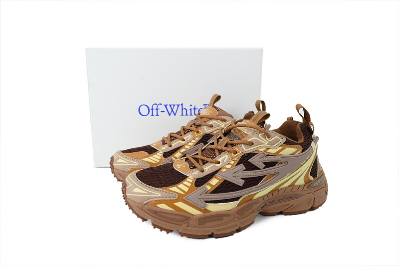 【CP3MI】棕色 OFFWHITE跑鞋系列 OMIA295F 25FAB00 16E0A FF-WHITE Out Of Brown
