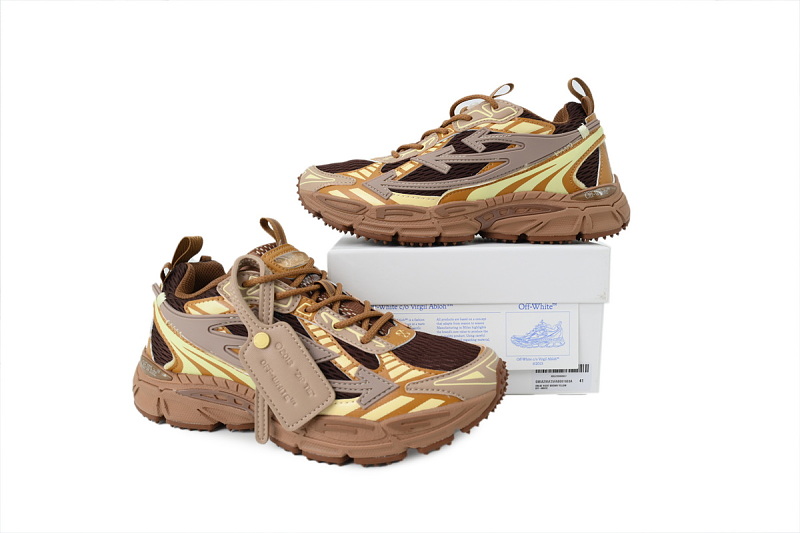 【CP3MI】棕色 OFFWHITE跑鞋系列 OMIA295F 25FAB00 16E0A FF-WHITE Out Of Brown