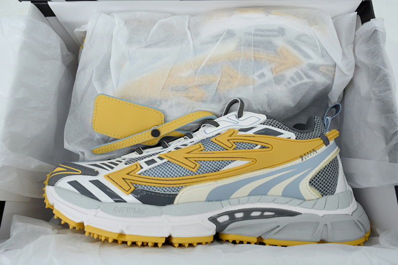 【CP3MI】黄灰 OFFWHITE跑鞋系列 OMIA295S 26FAB002 4C16 FF-WHITE Out Of Yellow Gray
