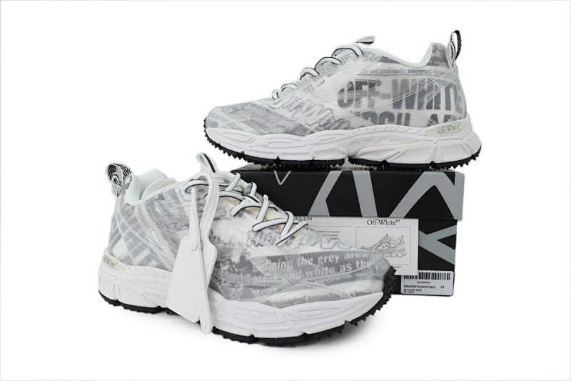 【CP3MI】白色印花 OFFWHITE跑鞋系列 OWIA289F 25LEA001 0055  FF-WHITE Out Of White Printed Pattern