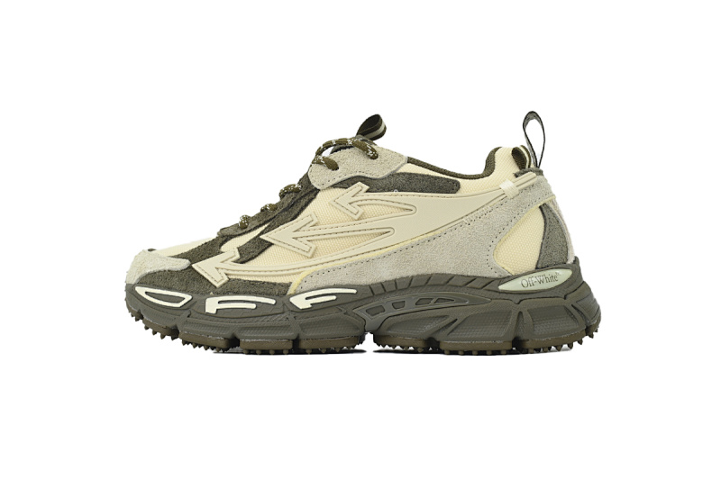 【CP3MI】灰绿 OFFWHITE跑鞋系列 OMIA295F25 LEA001 5717 FF-WHITE Out Of Grayish Green