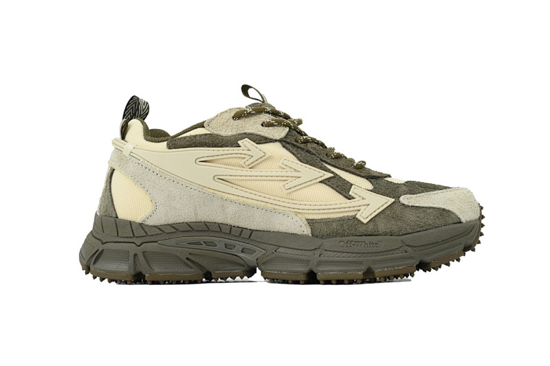 【CP3MI】灰绿 OFFWHITE跑鞋系列 OMIA295F25 LEA001 5717 FF-WHITE Out Of Grayish Green
